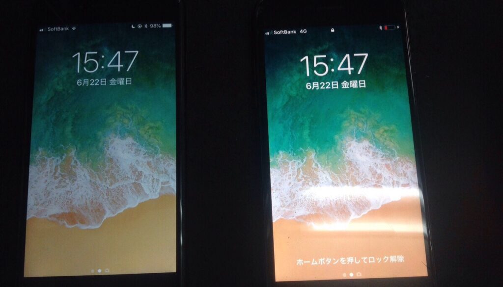 iPhoneのコピーパネル・高品質パネルと純正品との色味の差